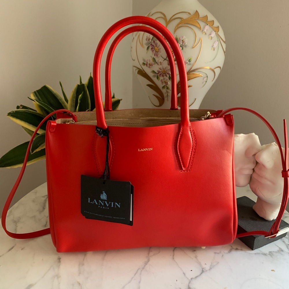 NEW Lanvin Journée Red Leather Purse